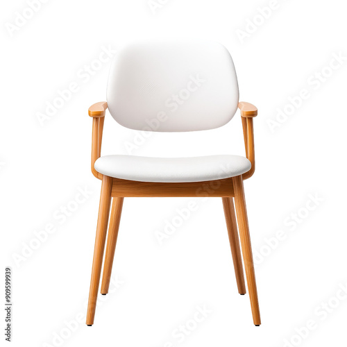 White chair with wooden legs