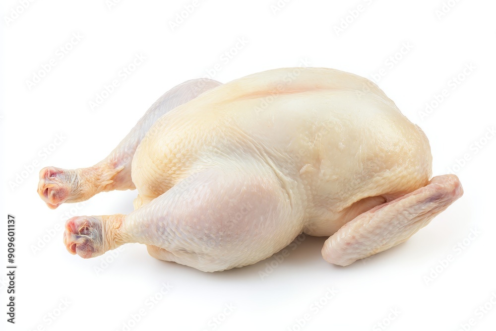 whole fresh raw chicken isolated white background whole fresh raw chicken isolated white background