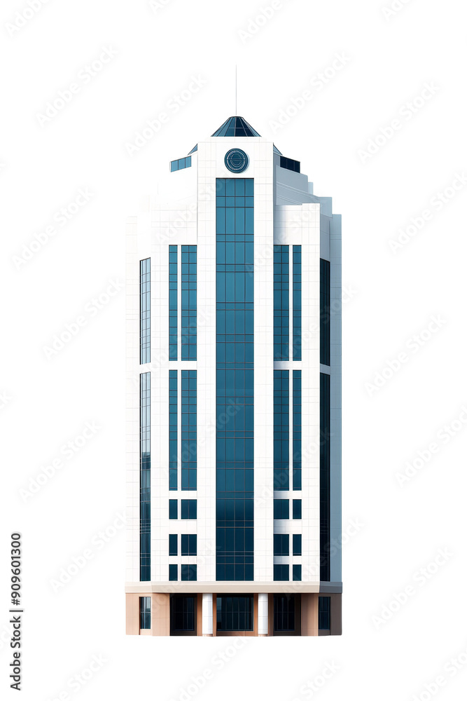 Modern Office Building with Blue Windows