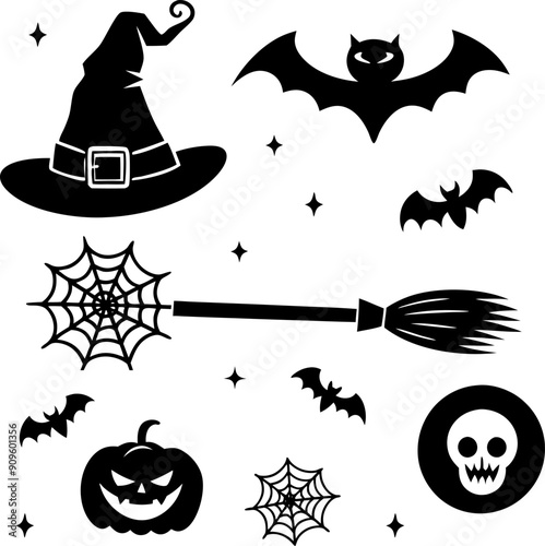 set of witch halloween