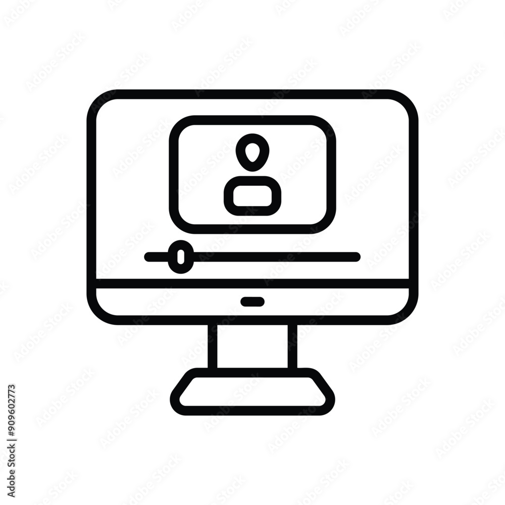 Video lecture vector icon Video lecture vector icon
