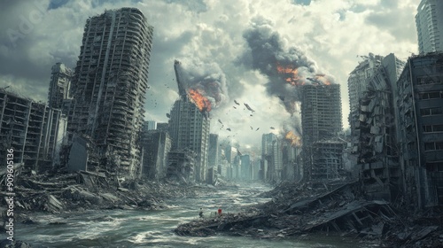 Post-Apocalyptic Cityscape: Ruins and Remnants