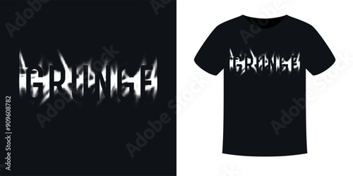 The inscription grunge. The pattern on the clothes. Print on the T-shirt. Modern fashion illustration. A vector graphic image. A template for placing an illustration on clothes.
