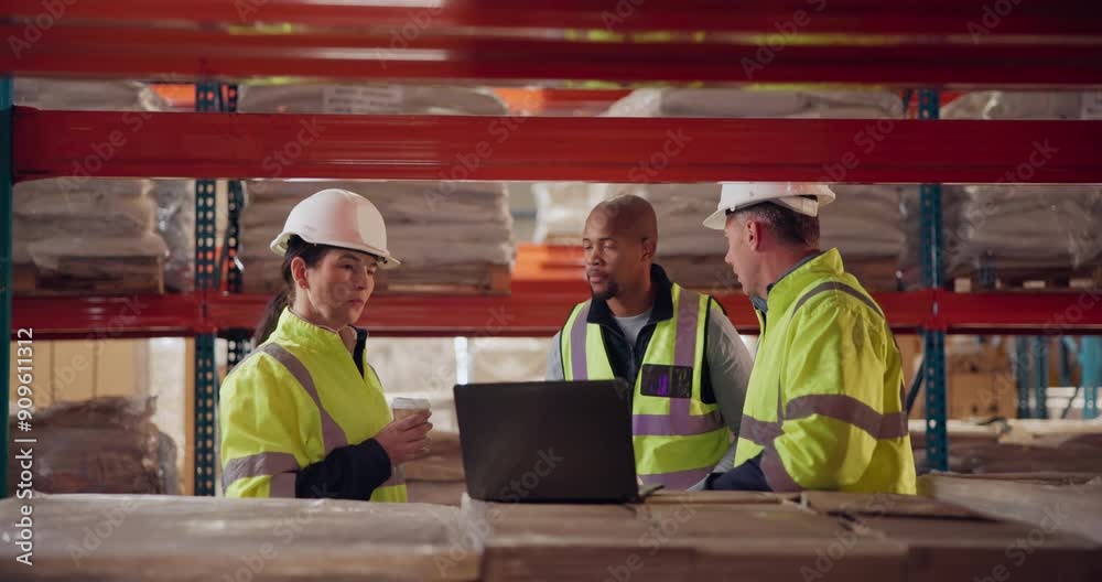 Inspection, people and tablet for logistics in warehouse with inventory checklist, supply chain and distribution courier. Team, digital and industry stock, storage service and manufacturing safety Inspection, people and tablet for logistics in warehouse with inventory checklist, supply chain and distribution courier. Team, digital and industry stock, storage service and manufacturing safety