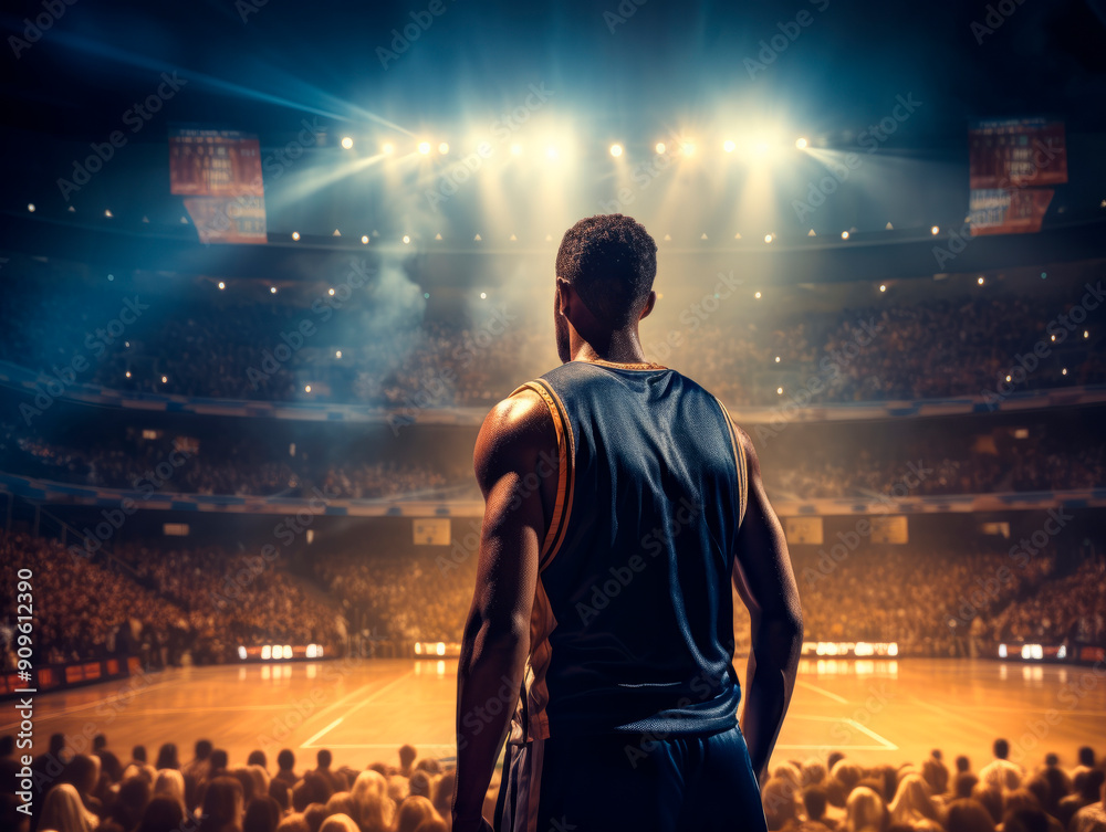 European Basketball Player Bouncing Ball on Wooden Court. Athlete Dribbling Basketball on Training Unit European Basketball Player Bouncing Ball on Wooden Court. Athlete Dribbling Basketball on Training Unit