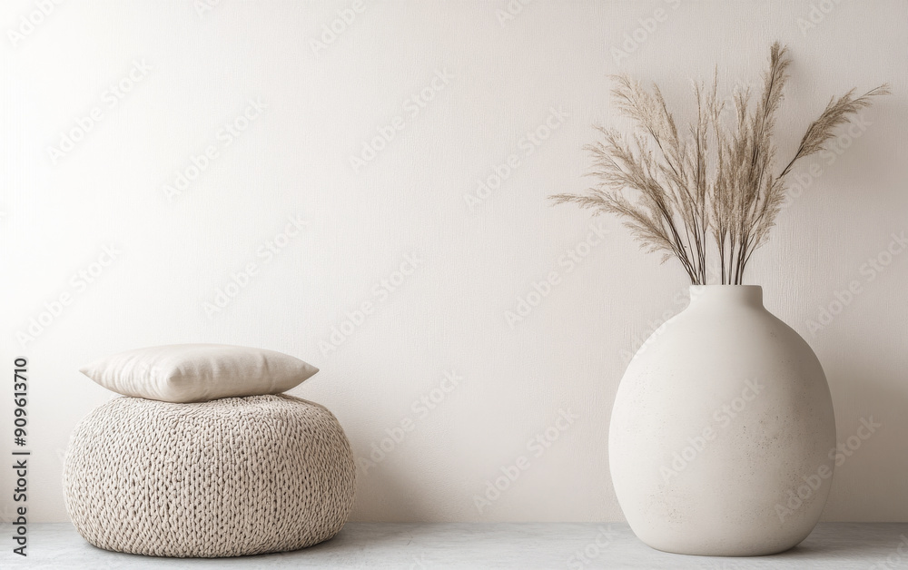 Minimalist living room interiors design with neutral tones, minimal furniture, natural elements and copyspace. Minimalist living room interiors design with neutral tones, minimal furniture, natural elements and copyspace.