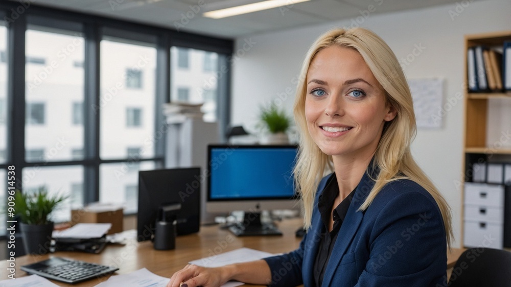 portrait of a businesswoman working in office. A successful businesswoman. portrait of a businesswoman working in office. A successful businesswoman.