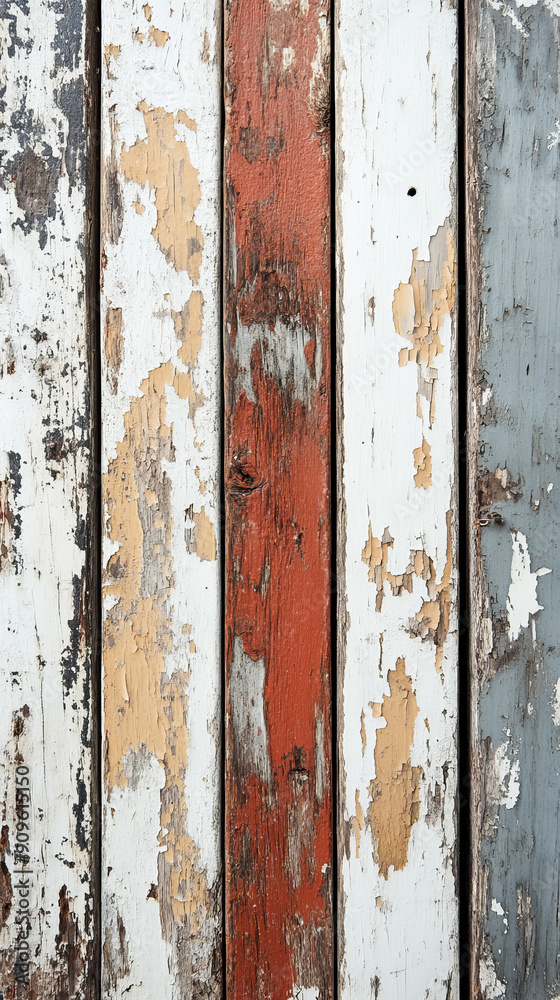 Weathered wooden planks with peeling paint Weathered wooden planks with peeling paint