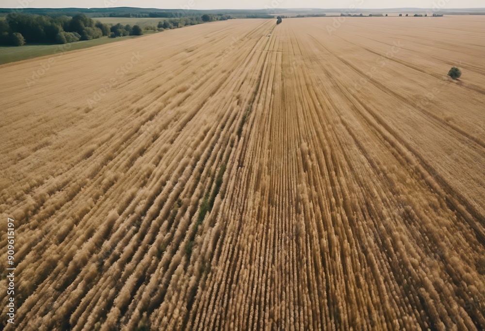 Φωτογραφία aerial Big field ready view harvest Agriculture Crop Texture Farm Green Wheat Or