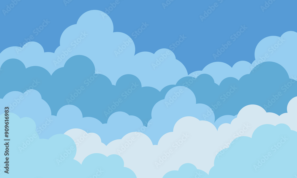 Clouds and sky, heaven background. Catoon cloudscape illustration for poster, flyer, greeting card. Vector Clouds and sky, heaven background. Catoon cloudscape illustration for poster, flyer, greeting card. Vector