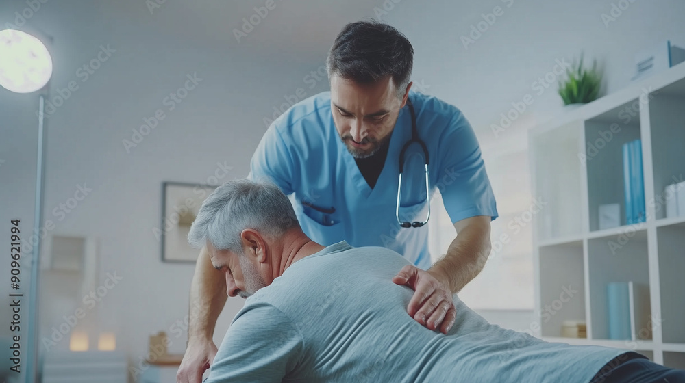 Fototapeta premium Manual_therapy_doctor_rehabilitation_