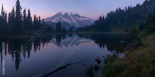 Tipsoo lake sunset photo