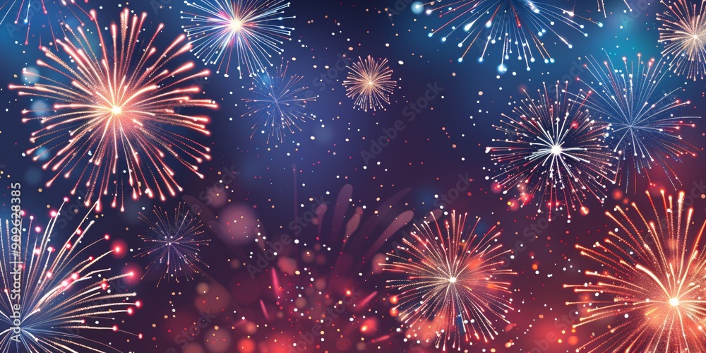 Depiction of pyrotechnics in sentimental and soft hues. Depiction of pyrotechnics in sentimental and soft hues.