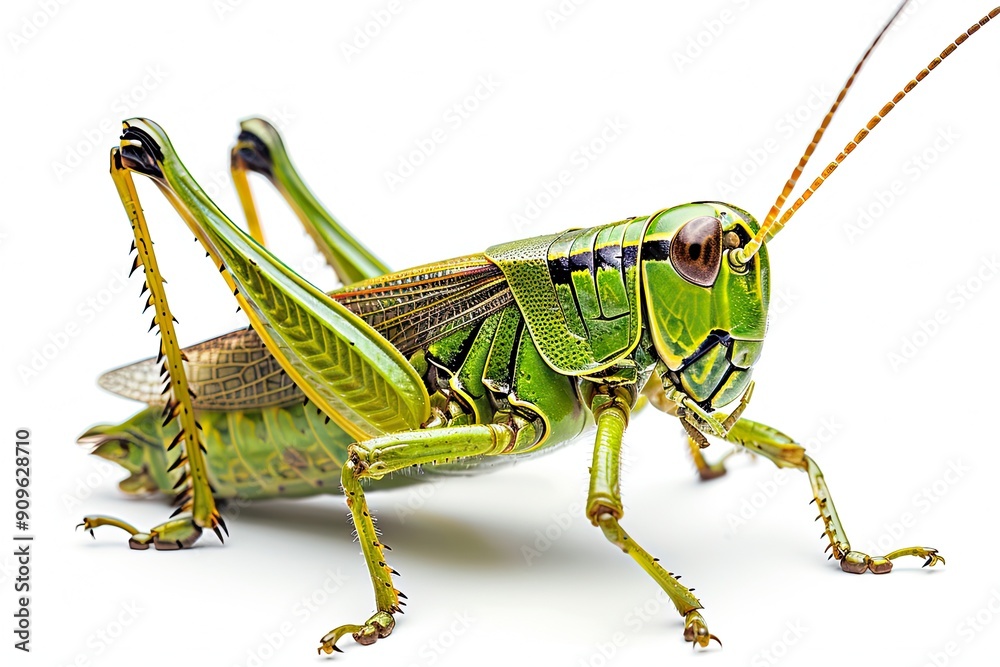 Grasshopper on isolated white background Grasshopper on isolated white background