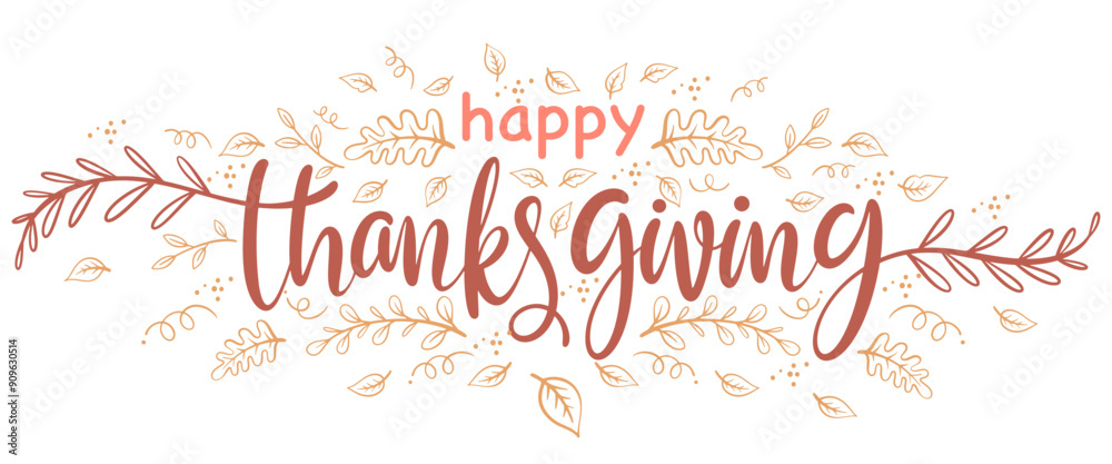 Hand drawn Thanksgiving typography. Celebration quote Hand drawn Thanksgiving typography. Celebration quote