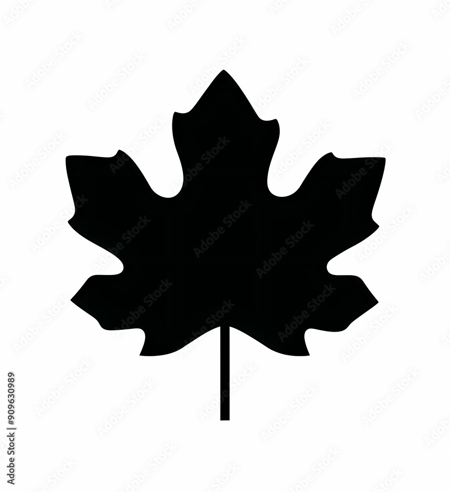 Silhouette of a maple leaf showcasing its distinctive shape and outline. Silhouette of a maple leaf showcasing its distinctive shape and outline.