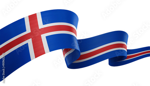 the icelandic flag flies in waves