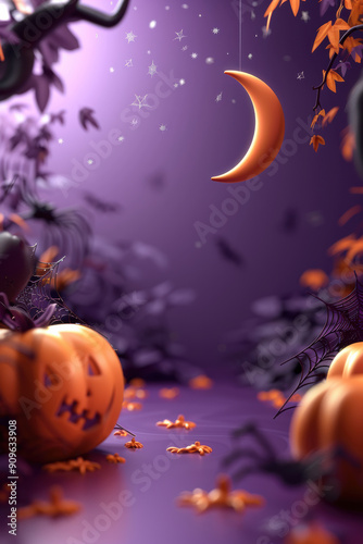 Luminous Halloween Icons on Purple