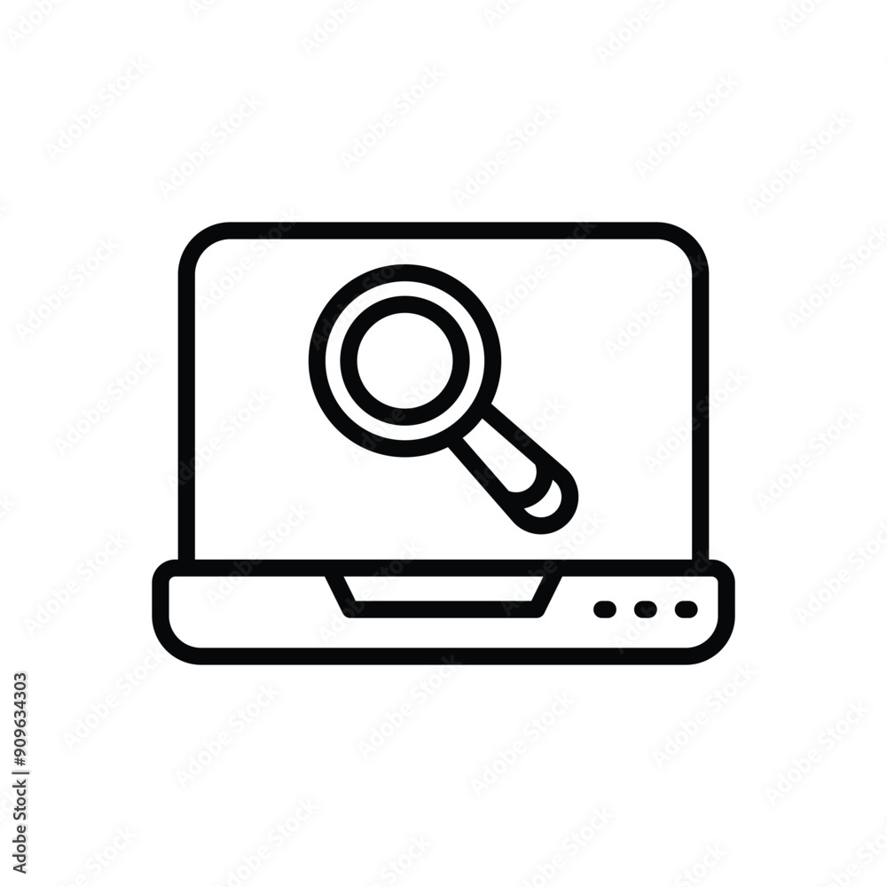 Online research vector icon Online research vector icon