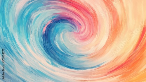 A captivating swirl of vibrant colors creates an energetic vortex, drawing the viewer into its dynamic motion