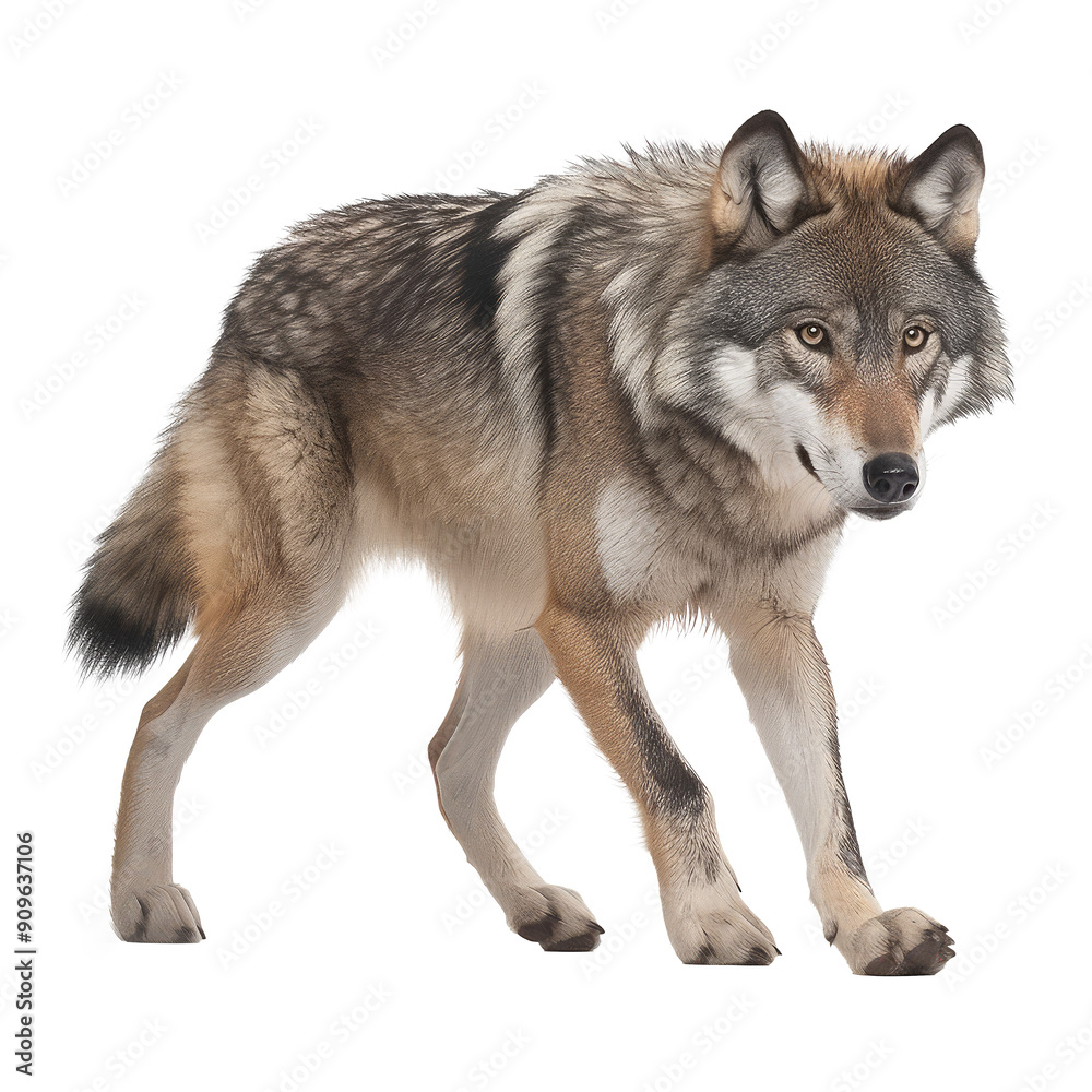 wolf walking isolated on white wolf walking isolated on white