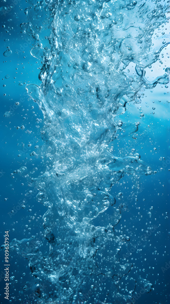 Digital blue splashing water abstract graphics poster background Digital blue splashing water abstract graphics poster background