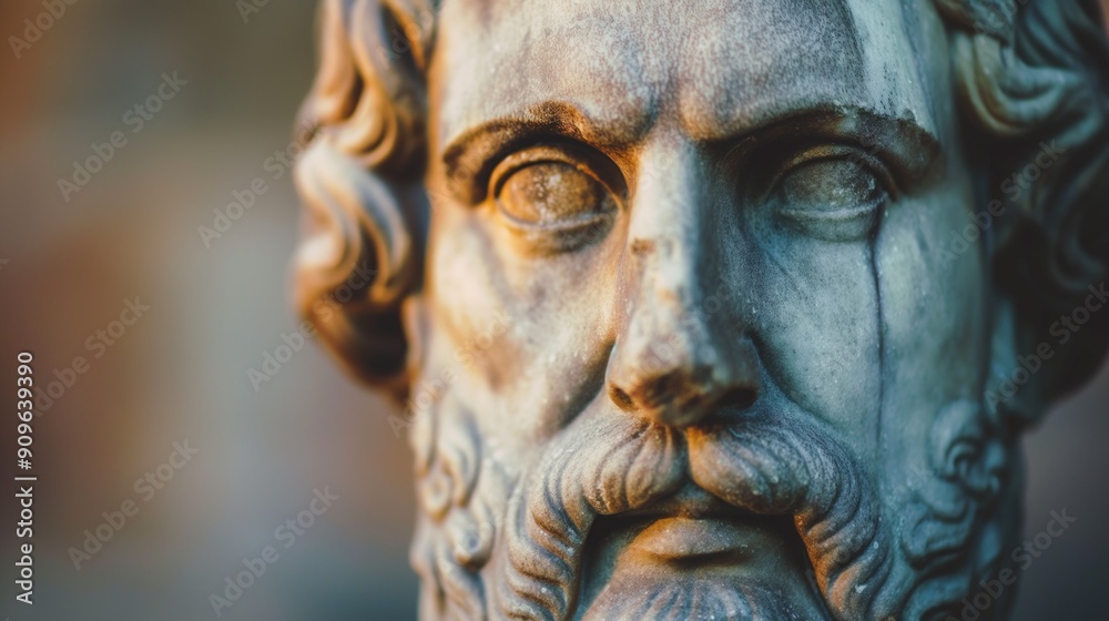 striking portrait of an ancient Greek philosopher, his contemplative demeanor reflecting the profound influence of classical thought on Western civilization striking portrait of an ancient Greek philosopher, his contemplative demeanor reflecting the profound influence of classical thought on Western civilization