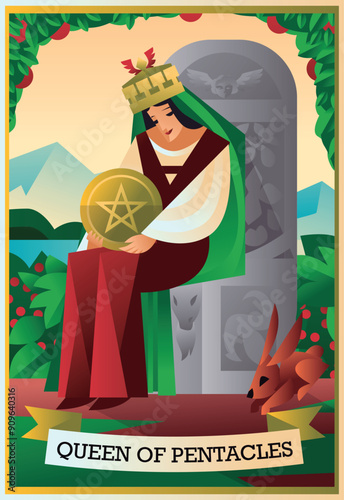 queen of pentacles tarot card