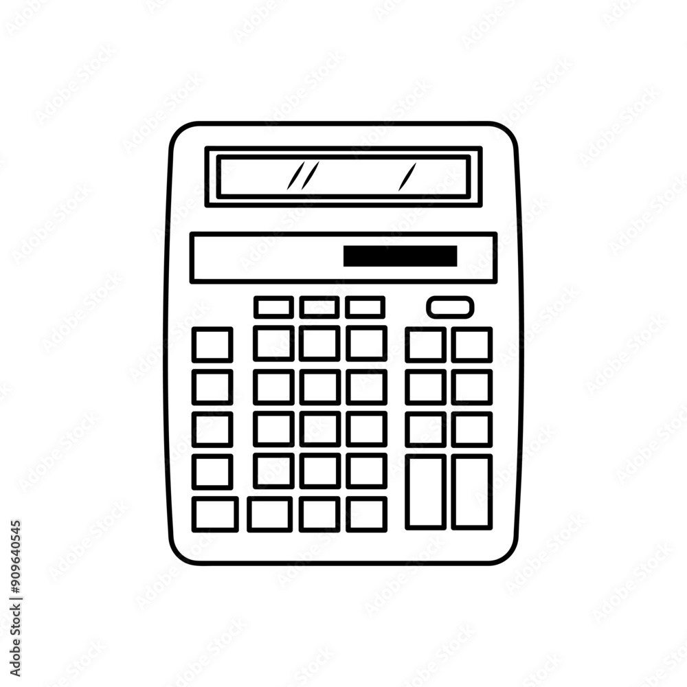 Calculator doodle icon. Science and Technology line art symbol. Calculator doodle icon. Science and Technology line art symbol.