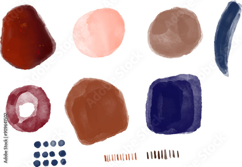 watercolor shapes element design for templates.