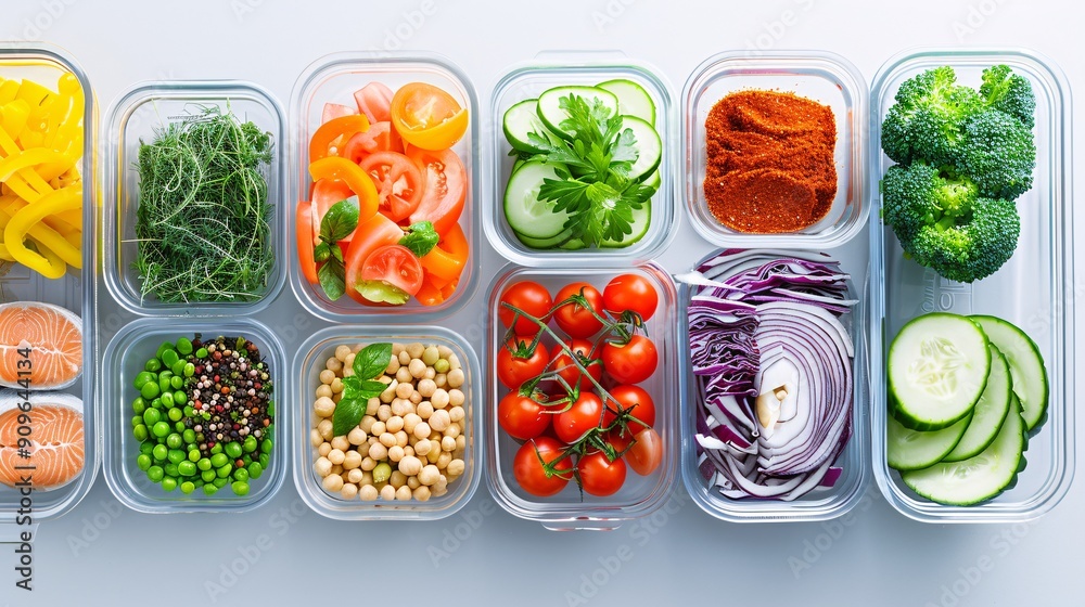 High-definition photo of a healthy meal prep, fresh ingredients, clean eating concept, High-definition photo of a healthy meal prep, fresh ingredients, clean eating concept,