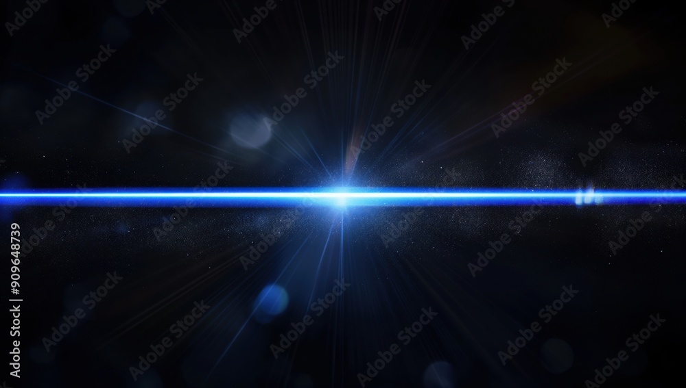 A blue light is shining through a dark background. The light is bright and creates a sense of movement and energy A blue light is shining through a dark background. The light is bright and creates a sense of movement and energy