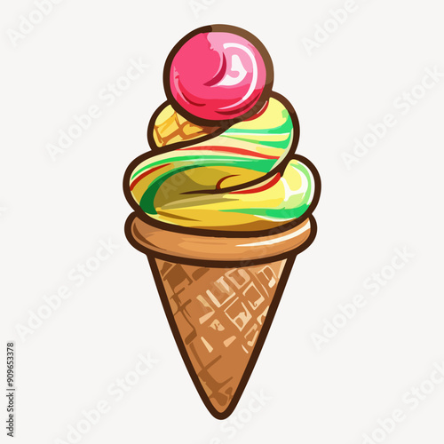 ice cream cone illustration vector