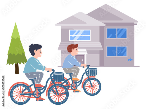 enjoy the ride bike together friends enjoying fun healthy activity outdoor riding cyclist ride cycling active sport street road pedestrian curb transportation vehicle illustration