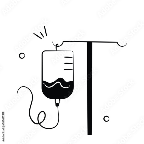 Well designed icon of iv drip, intravenous transfusion Therapy