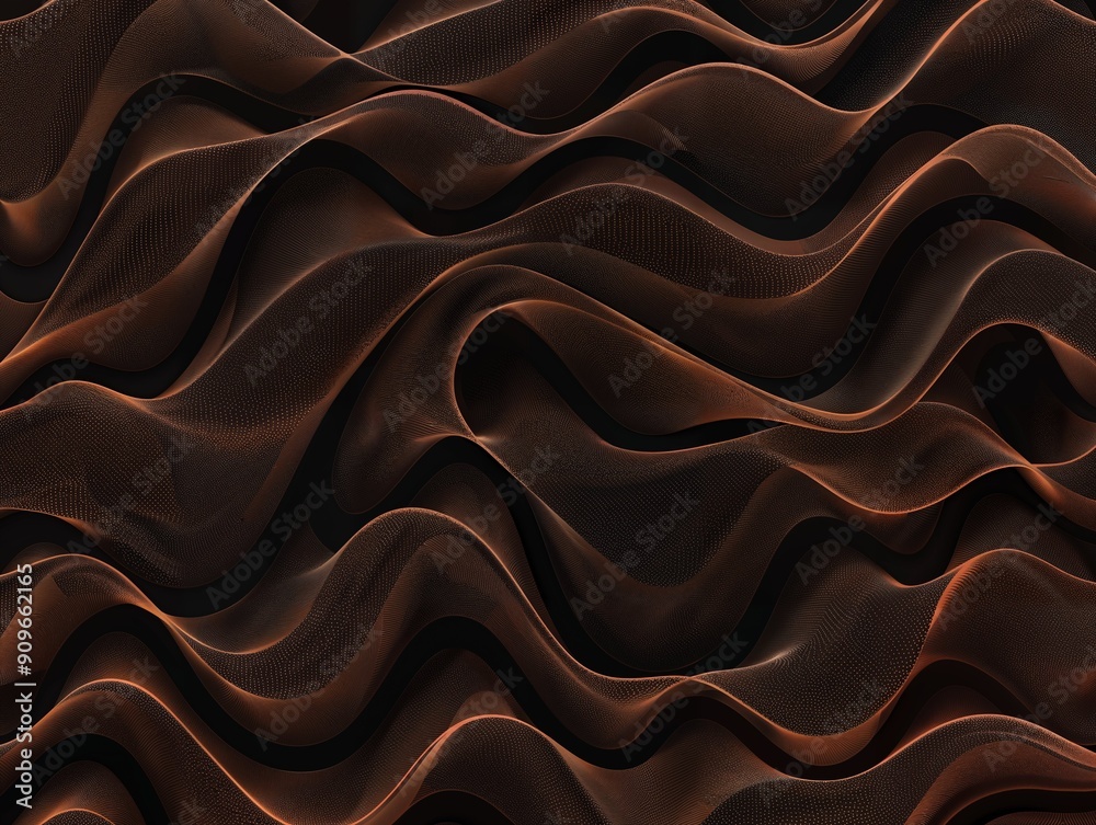 Obraz premium A close-up of dark, wavy abstract shapes with rich textures, creating a dramatic and visually striking scene.