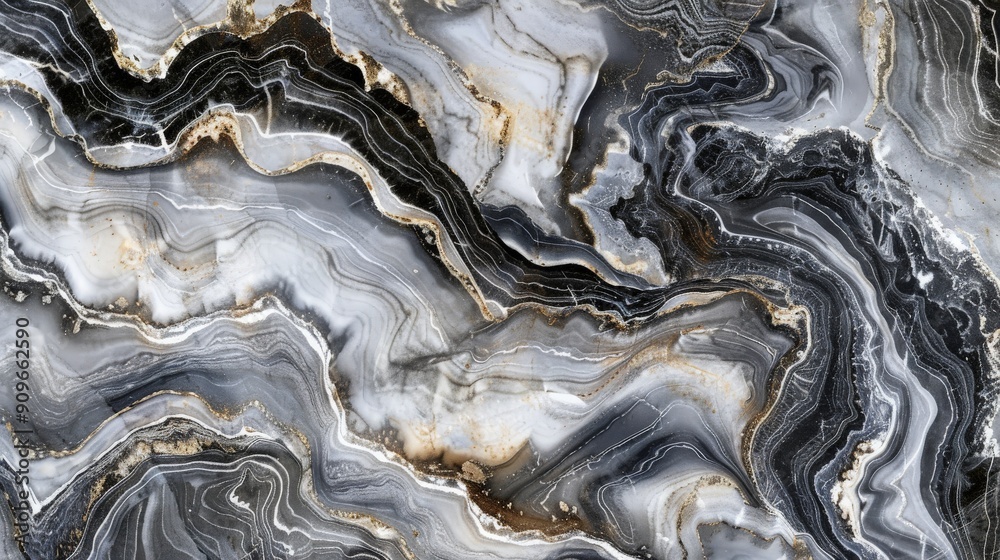 Abstract black and white wavy marble texture. Abstract black and white wavy marble texture.