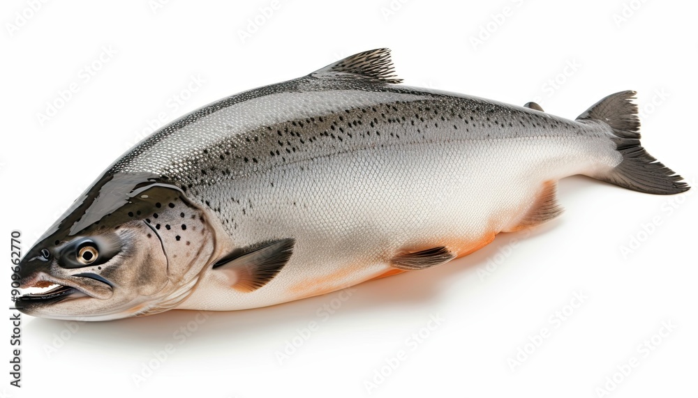 Freshly Caught Silver Salmon with Black Spots Freshly Caught Silver Salmon with Black Spots