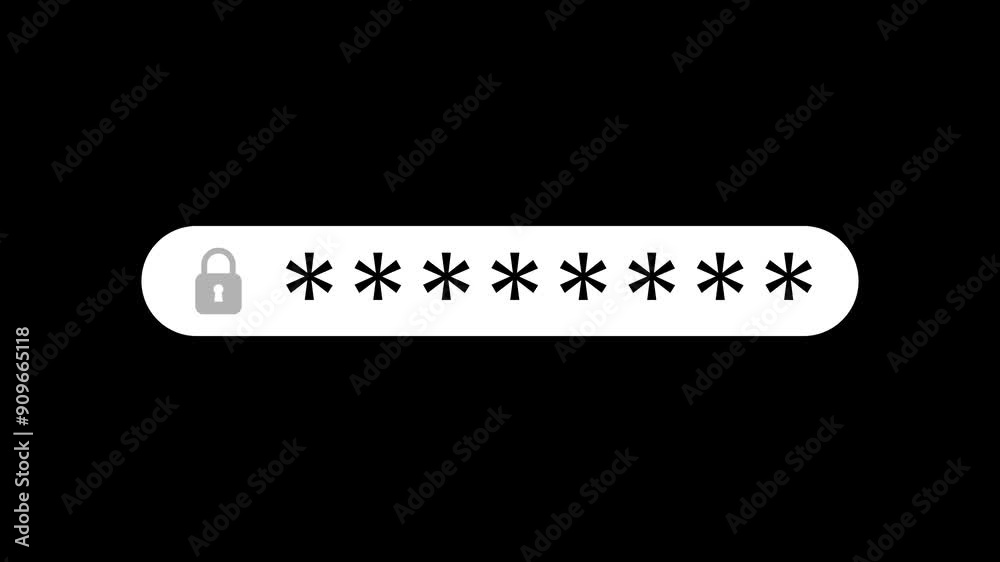 Password typing animation on transparent background Password typing animation on transparent background