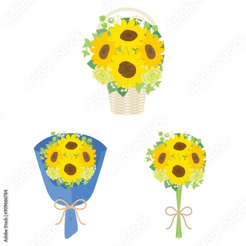 ひまわりの花束セット