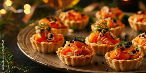Tiger hors d oeuvres in pastry shells for New Year 2022