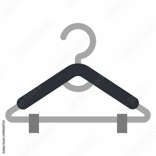 Clothes hanger with clip vector cartoon illustration isolated on a white background.