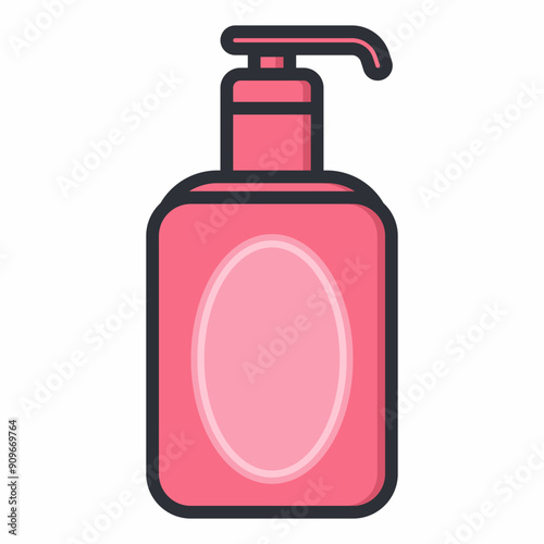 Hair shampoo vector cartoon illustration isolated on a white background.