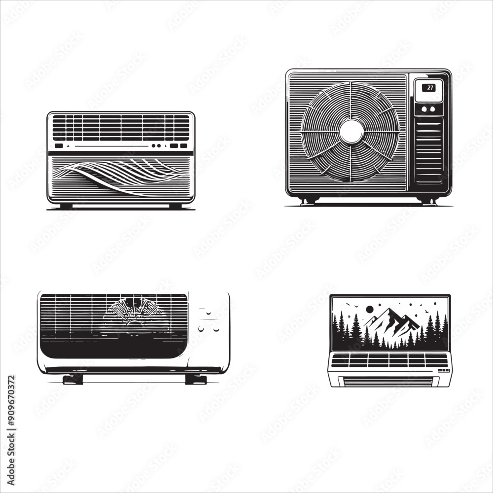silhouette of clean vector Air conditioner isolated on white background
silhouette of clean vector Air conditioner isolated on white background