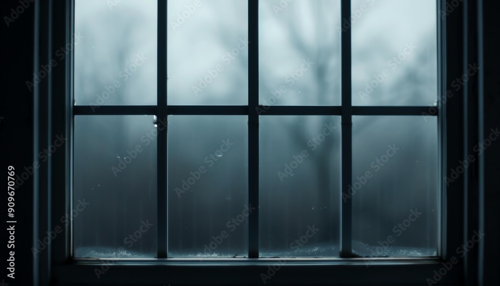 A moody window scene, featuring condensation and blurred tree silhouettes, perfect for themes of solitude or introspection. A moody window scene, featuring condensation and blurred tree silhouettes, perfect for themes of solitude or introspection.