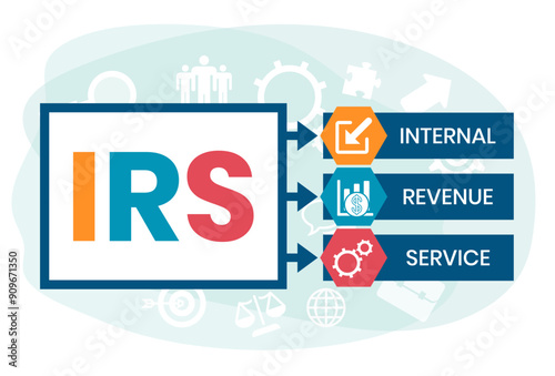 IRS - Internal Revenue Service acronym, business concept background