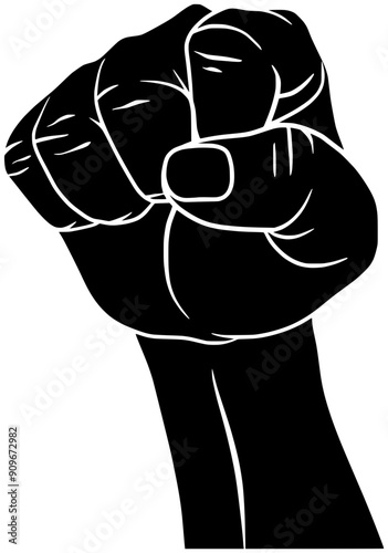 fight illustration freedom silhouette hand logo fist icon international outline protest victory revolution work socialism labour labor celebration strong shape power worker punch for vector graphic