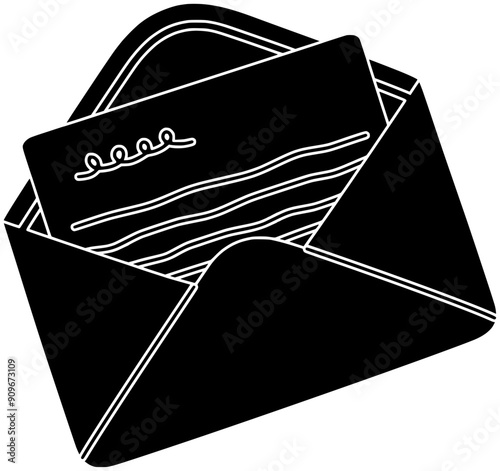 envelope illustration letter silhouette message logo mail icon postcard outline paper card blank post document correspondence postal greeting invitation shape postage gift address for vector graphic