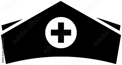 doctor illustration hospital silhouette medical logo health icon care outline nurse medicine nursing female hat clinic woman treatment profession shape cap service support for vector graphic