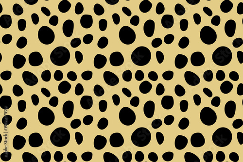 Small dash pattern. Seamless minimal dash pattern, small elements on yellow background